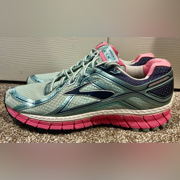 Brooks Shoes - BROOKS Adrenaline GTS 16 Wmn Sz 10 Running Athletic Shoes Aqua Blue Pink